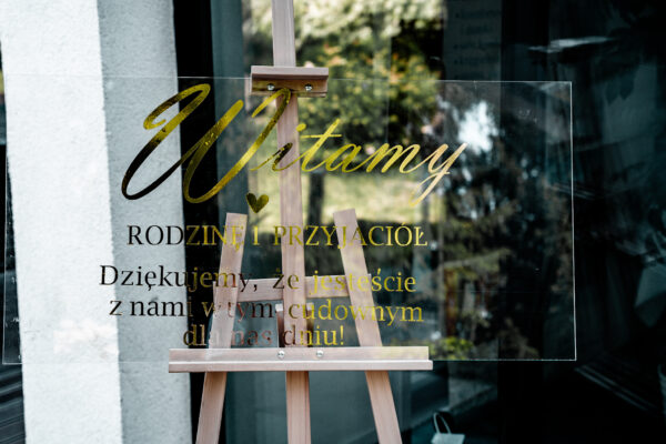 Tablica powitalna dla gości